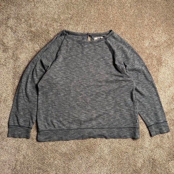GREY NORTH FACE SINGLE BUTTON CLOSURE RAGLAN SLUB LONG SLEEVE