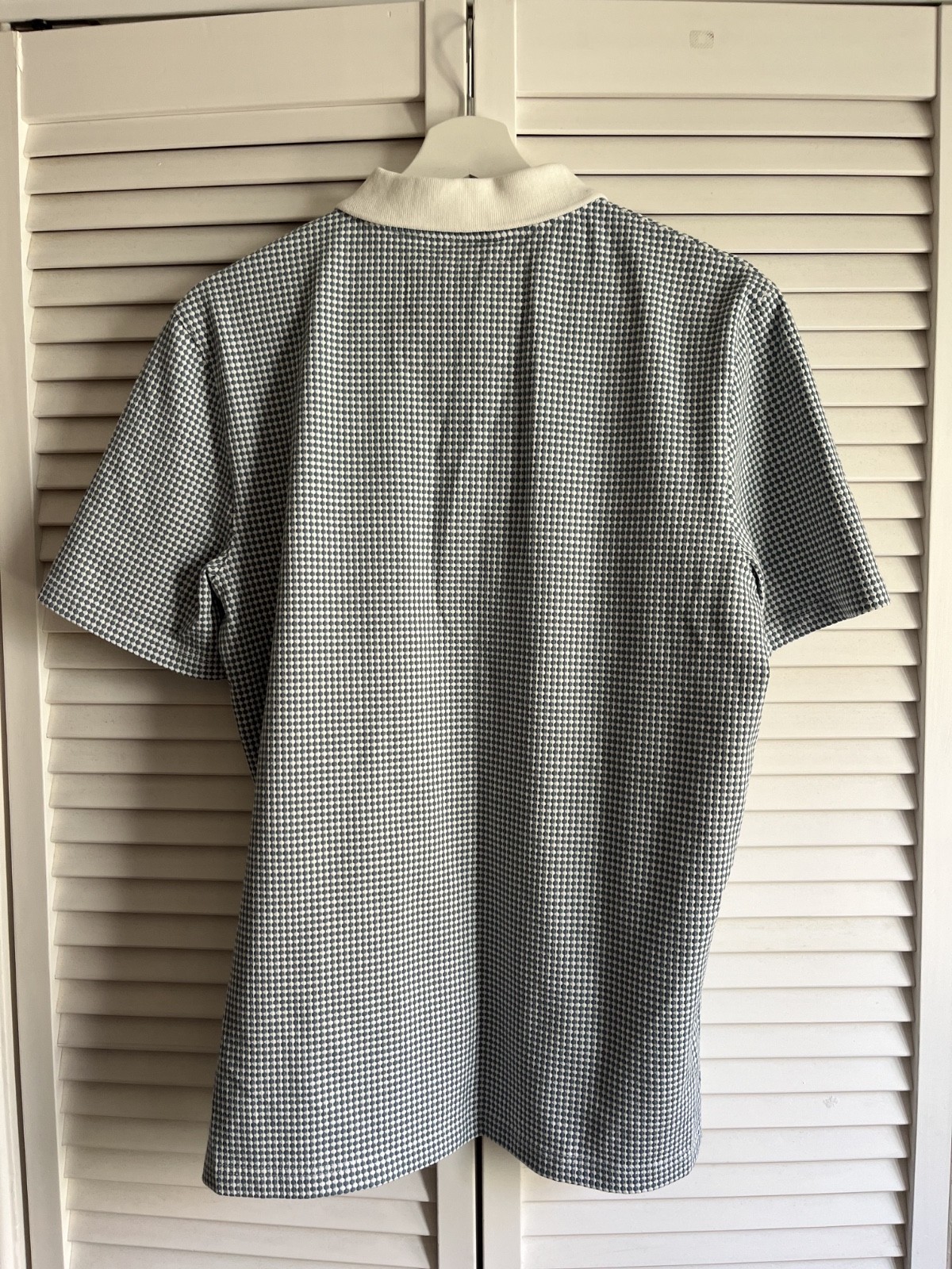 Ted Baker Textured Turquoise and White Polo Shirt Medium (3)
