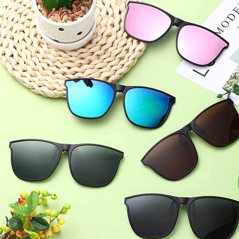 Polarized Clip-on Sunglasses Anti-Glare UV Protection Square Clip On Sun Glasses