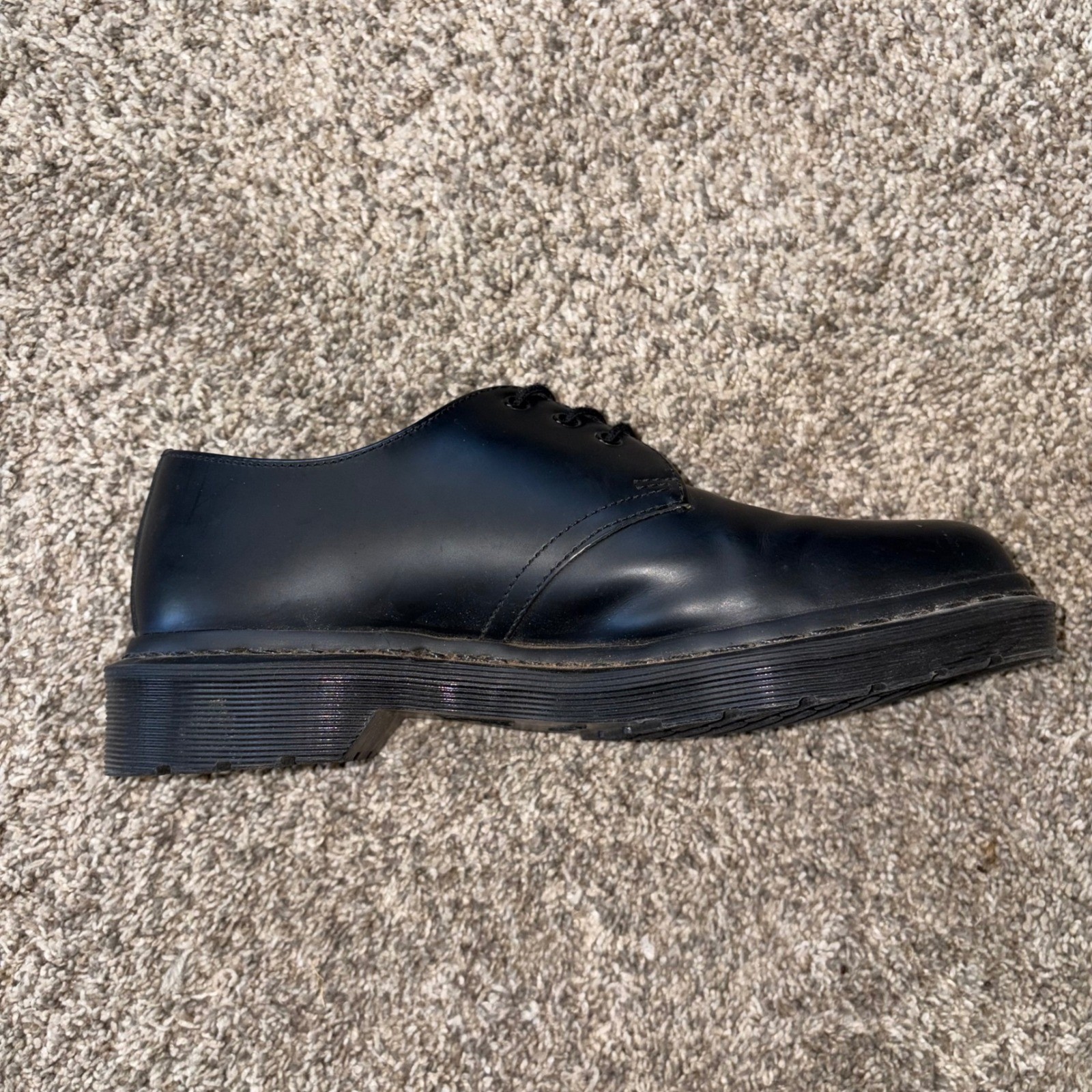 Dr. Martens 1461 Mono Oxford Unisex US 7L 6M Black Excellent Smooth Leather Shoe