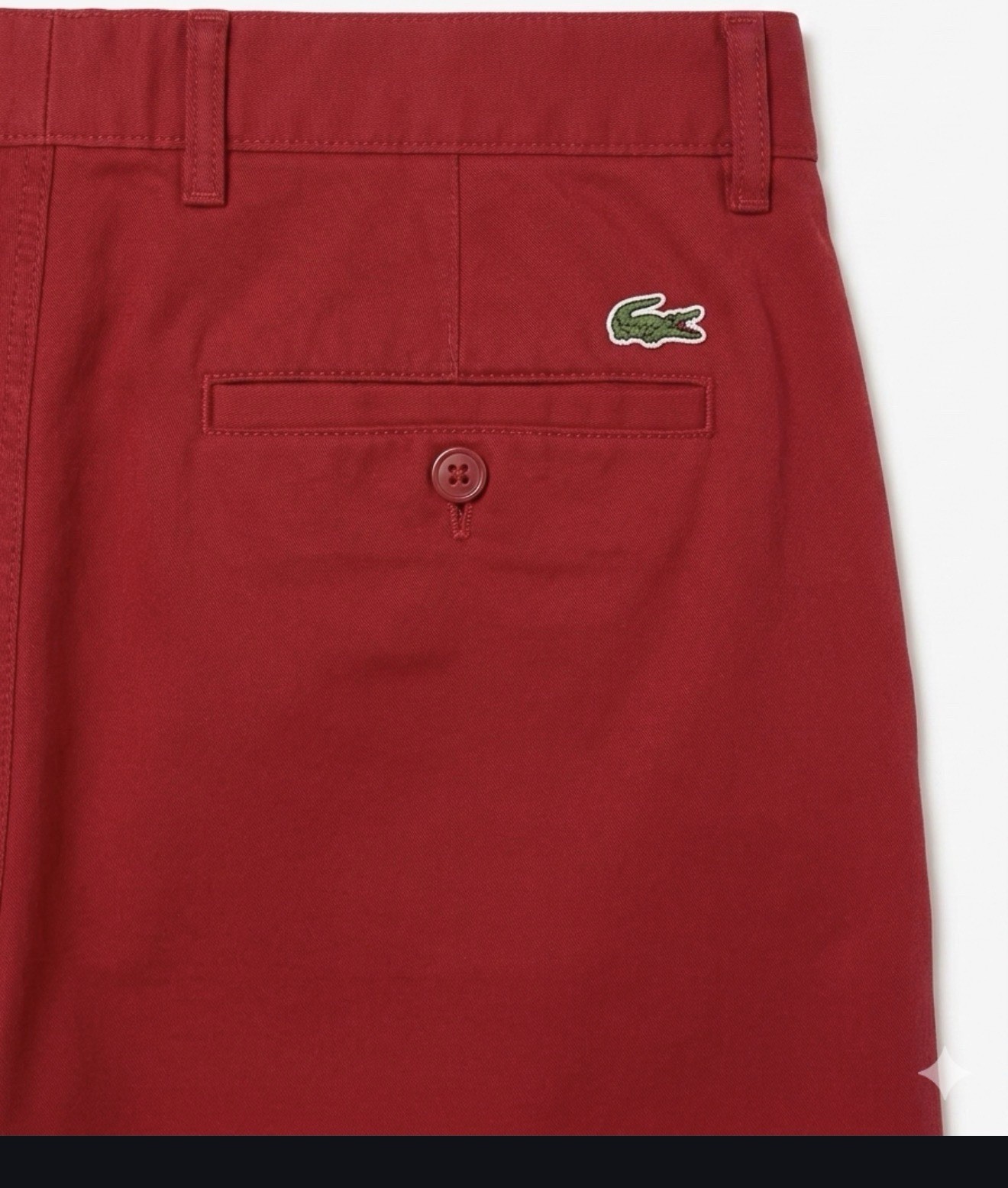 Lacoste Classic Fit Cotton Twill Chino Pants Burgundy Maroon Mens Size 33