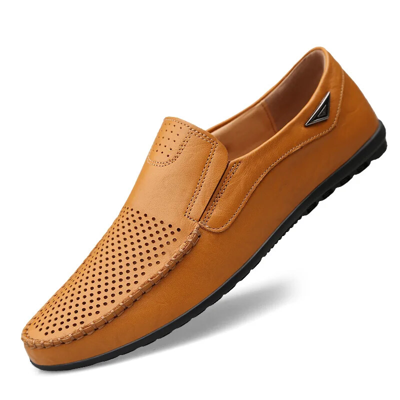 Men’s Loafers Moccasins Shoes Genuine Leather Casual Breathable Driving Shoes