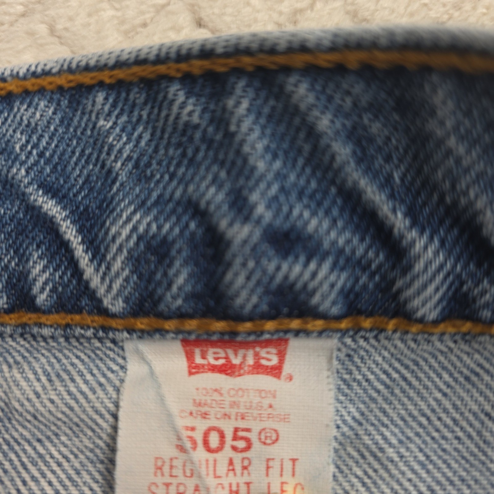 Levi’s 505 Blue Denim Jeans Vintage 90’s, Made in USA, Light Wash, 33×32 (32×30)