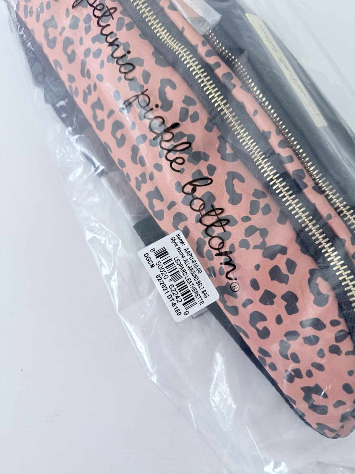 Petunia Pickle Bottom All Around Belt Bag Leopard Print Black/Gold NWT