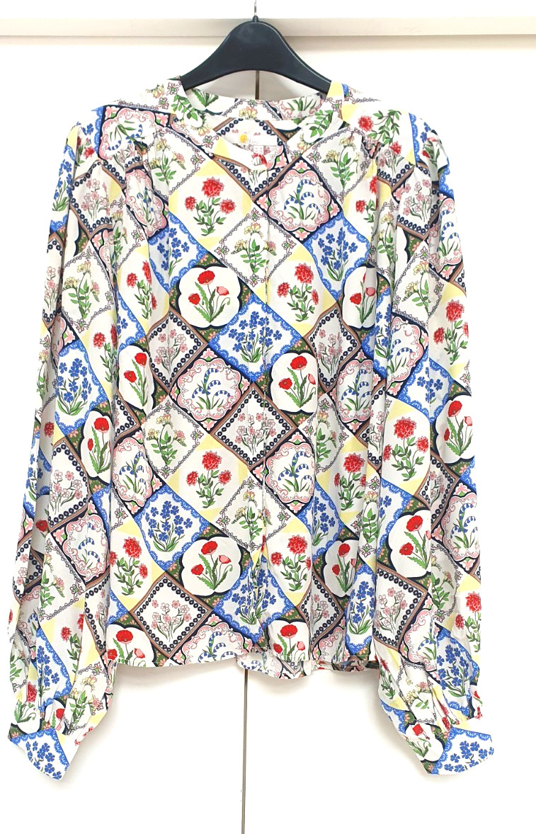 BODEN NWT Placement Print Wow Shirt – UK 18 – Floral Tile RRP £125