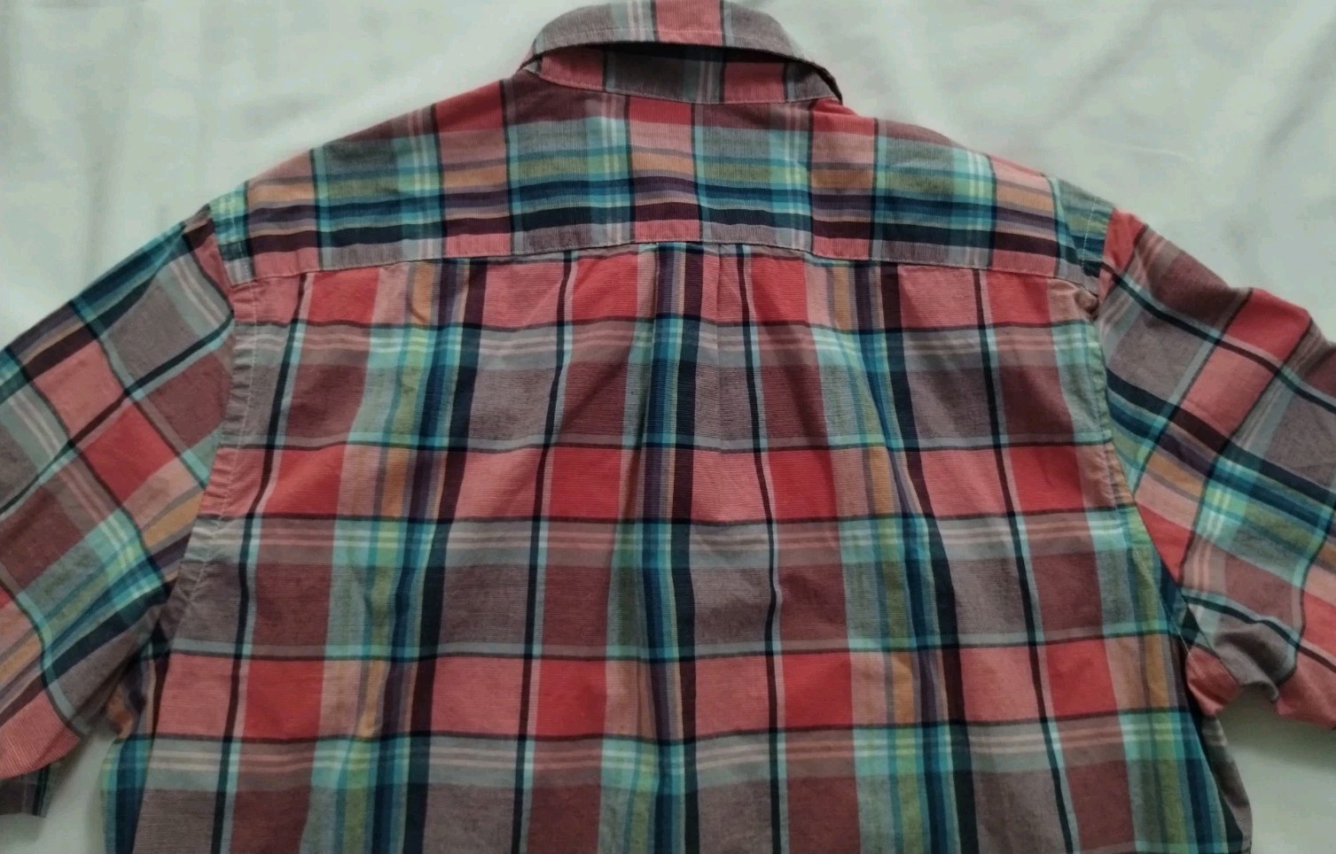 EUC MEN GAP MULTI COLOR PLAID SLIM-FIT BUTTON COTTON SHORT SLEEVE DRESS SHIRT M
