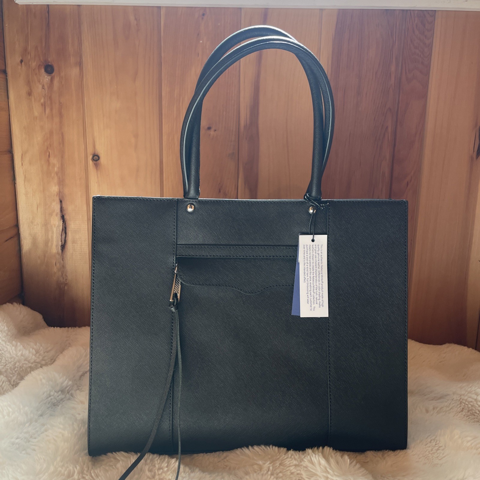 Rebecca Minkoff Medium M.A.B. Tote Black Saffiano Leather Shoulder Bag
