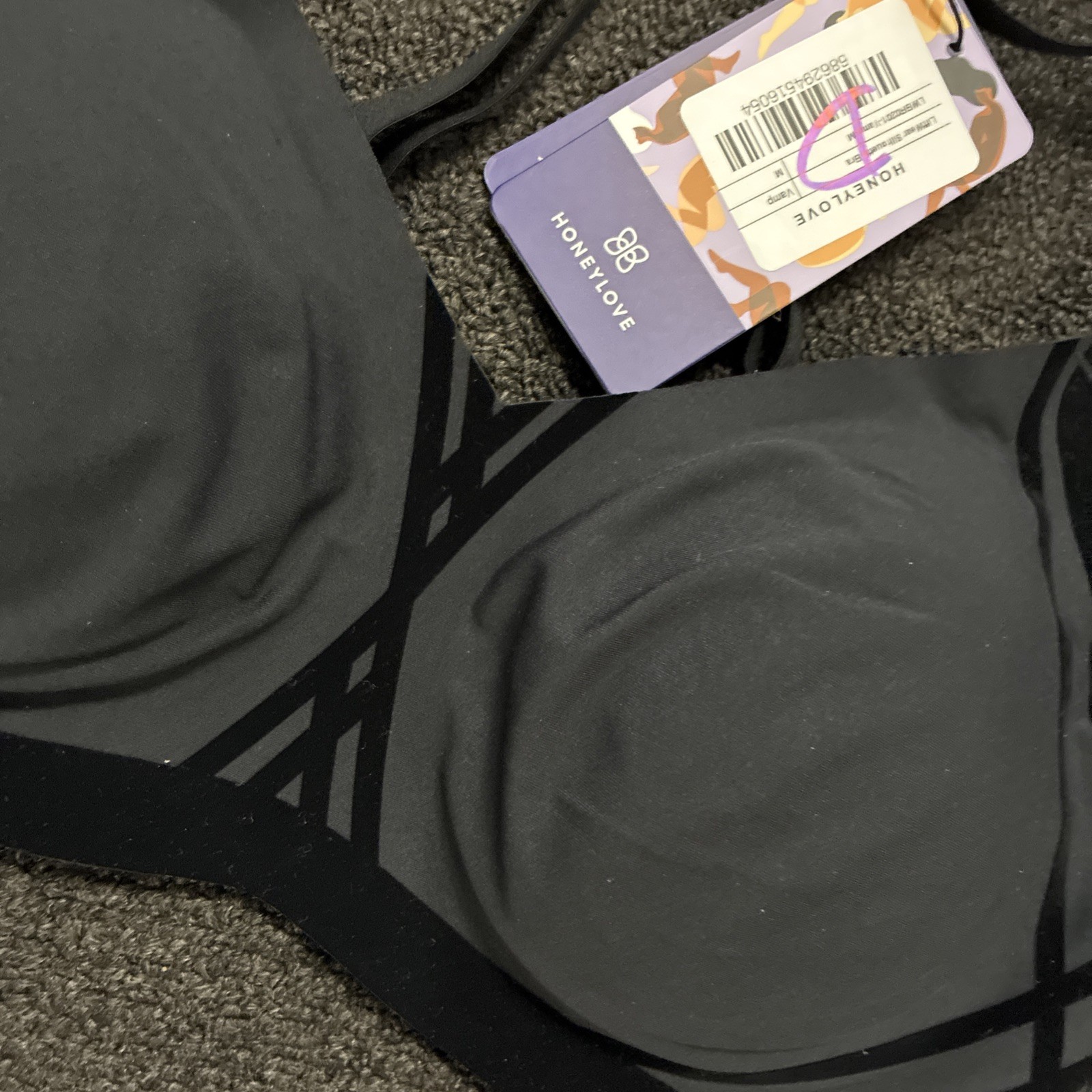 Honeylove Silhouette Wireless bra black adjustable SZ Medium New NWT