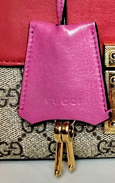 Gucci Padlock GG Supreme Small Shoulder Bag Canvas Red Leather Chain 409487 COA