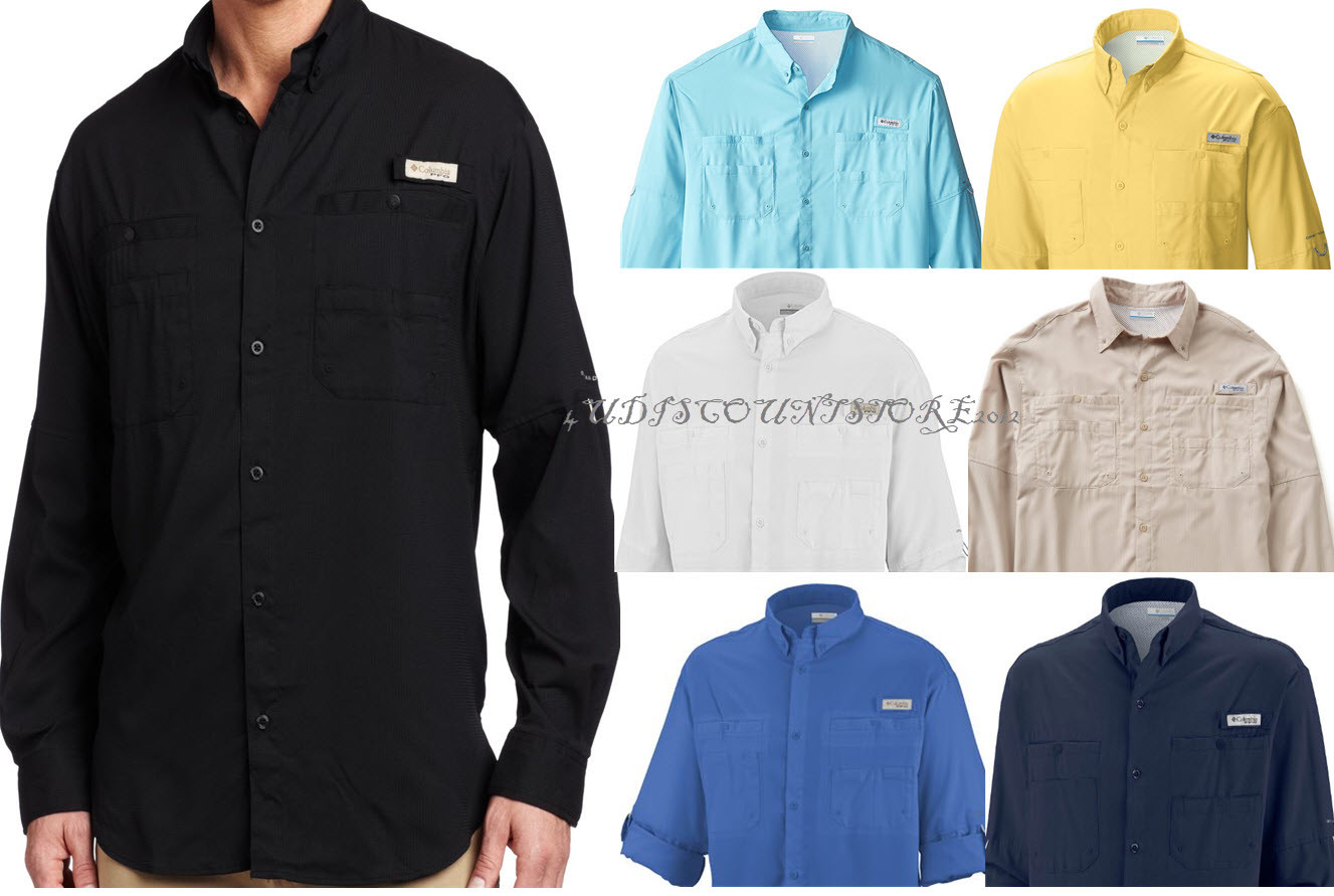 NEW $55 COLUMBIA MEN PFG TAMIAMI II LONG SLEEVE SHIRTS, XS-S-M-L-XL-XXL
