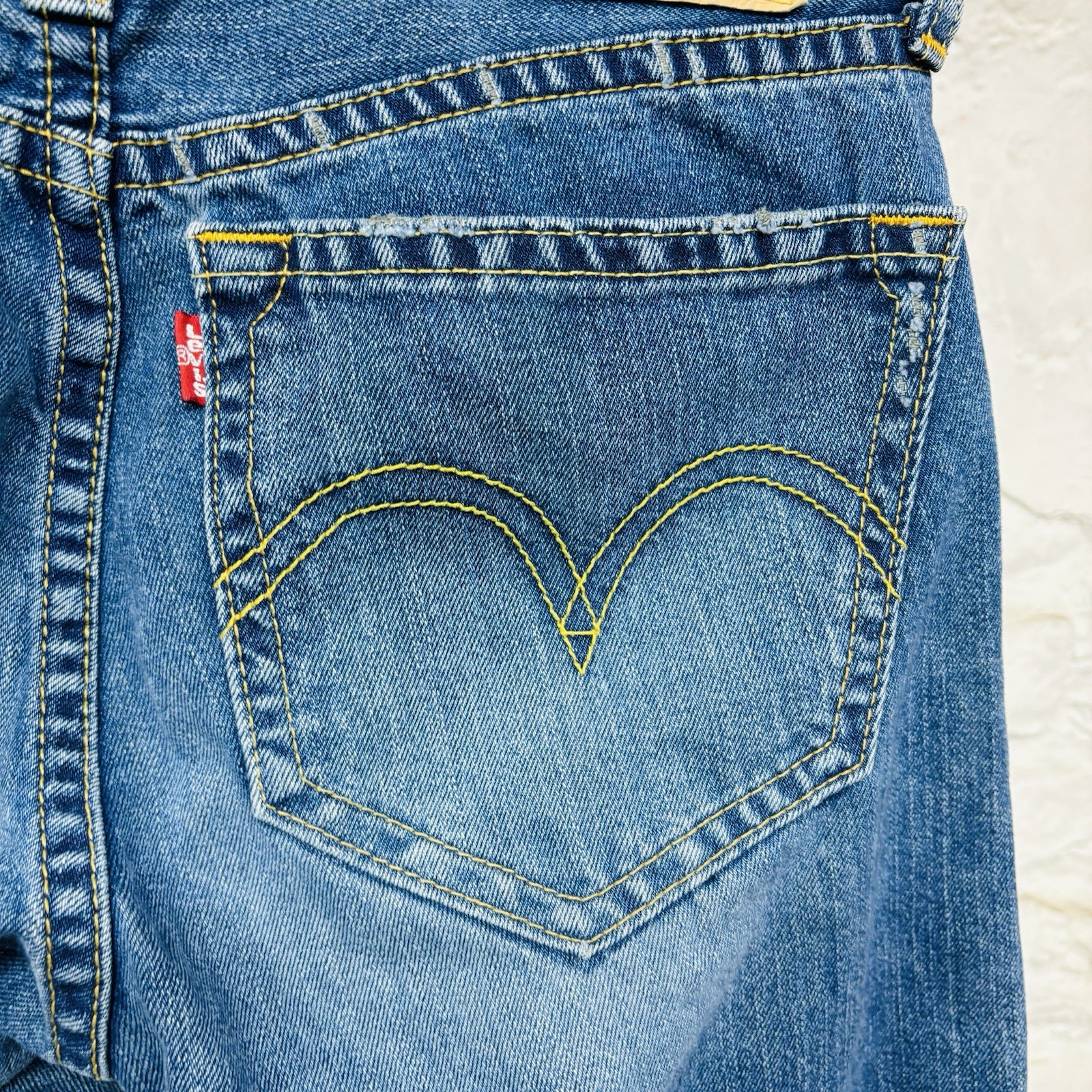 Levis Type 1 Jeans Baggy Real Loose Denim Cropped Raw Hem 32 Waist Vintage y2k