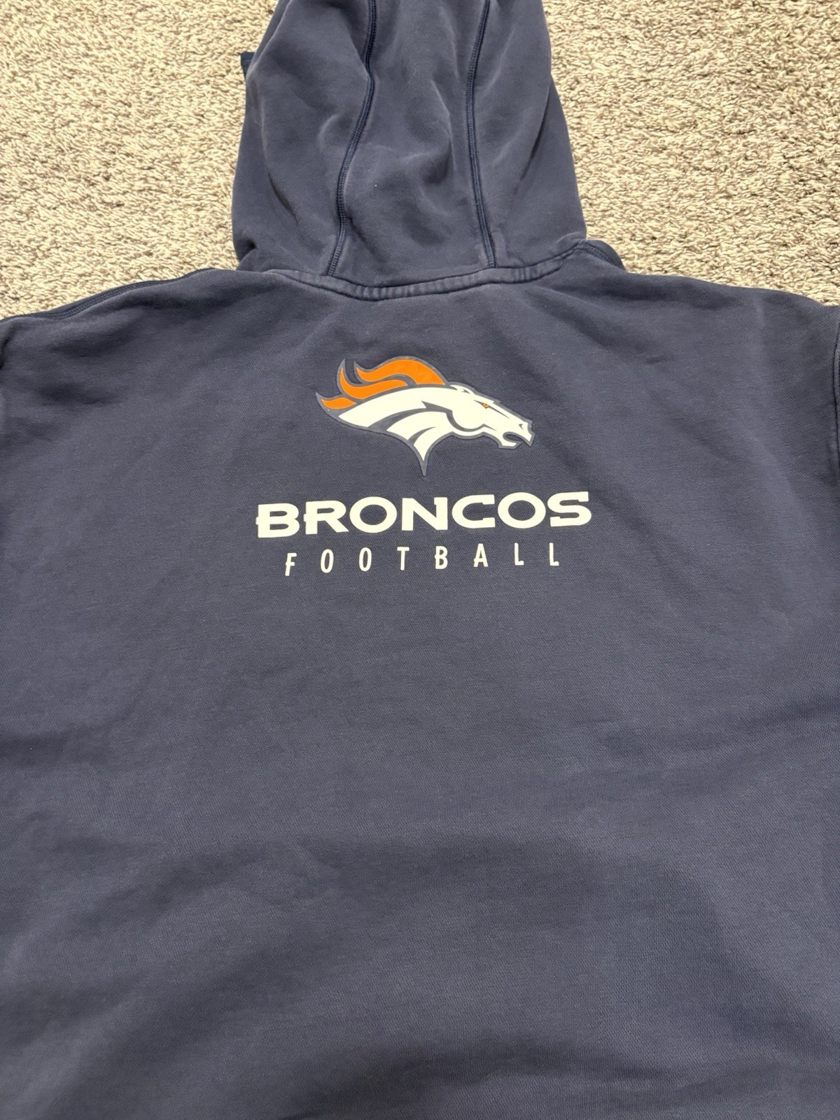 Nike NFL Denver Broncos Navy Fleece Pullover Hoodie w/ Pockets Men’s XXL