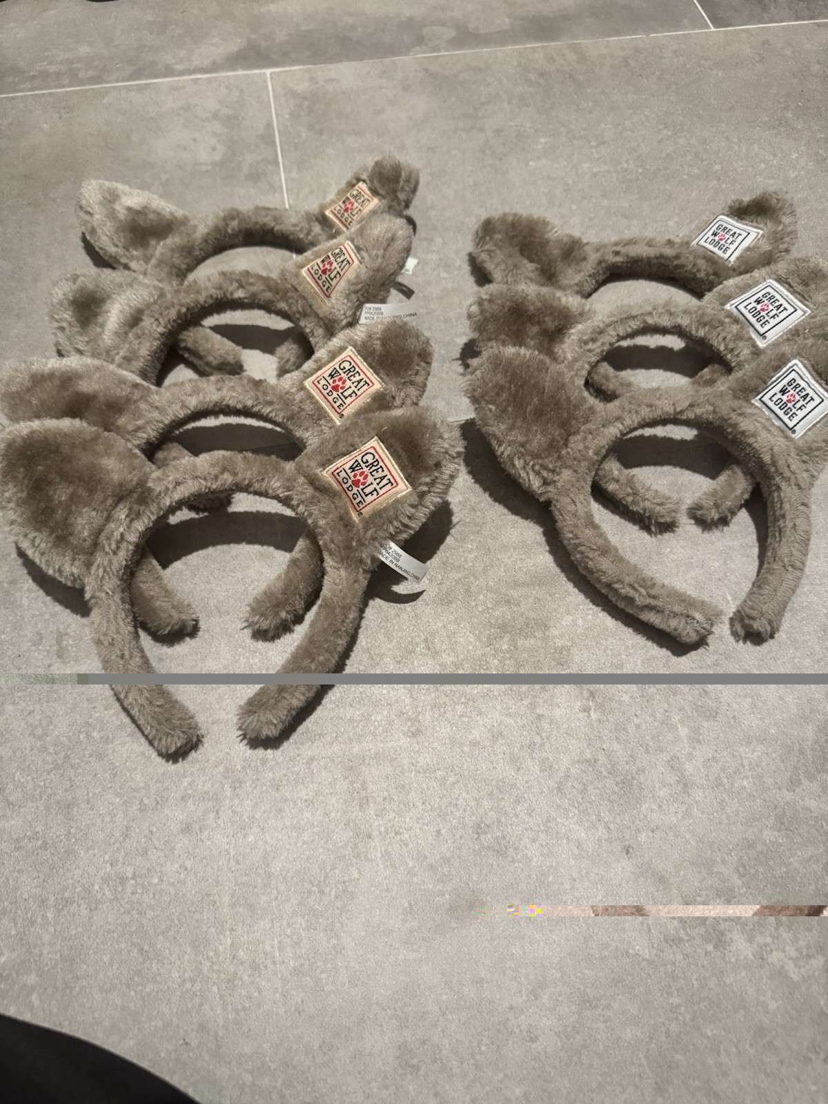 Great Wolf Lodge Wolf Ears 7 Piece Set Grey Wolf Ears Headband