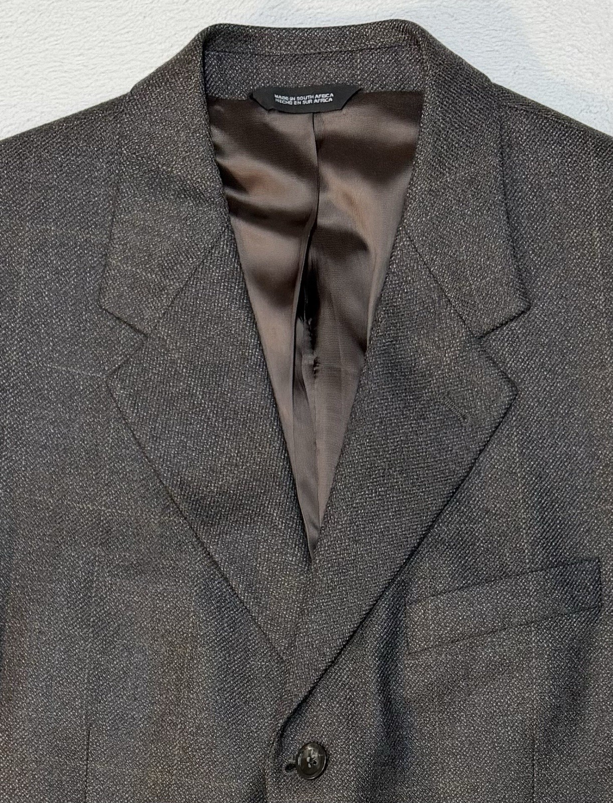 Stafford Executive Blazer Sz 40R Heathered Grays Tweed Wool & Cashmere Blend EUC