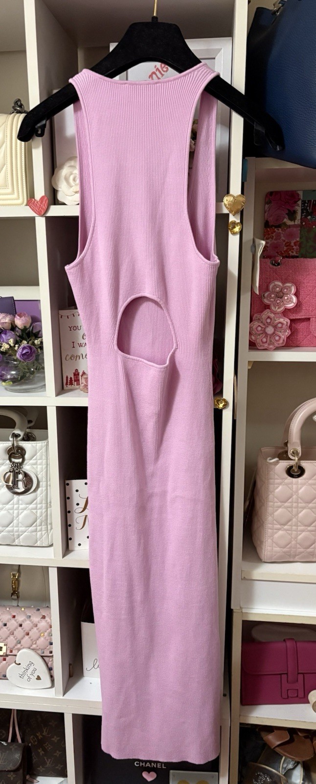 NWT Pretty Sweet Yet Sexy KOOKAI Pink Lola Luna Cutout Midi Dress Size 1 38