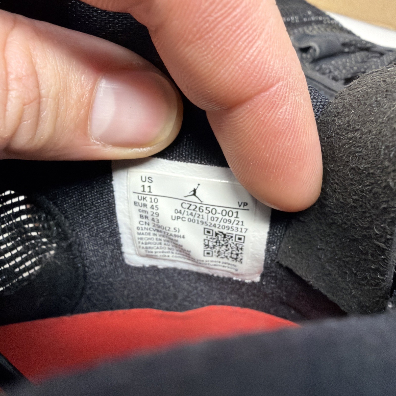 Air Jordan 36 Black Infrared 23 – Mens Size 11 CZ2650-001