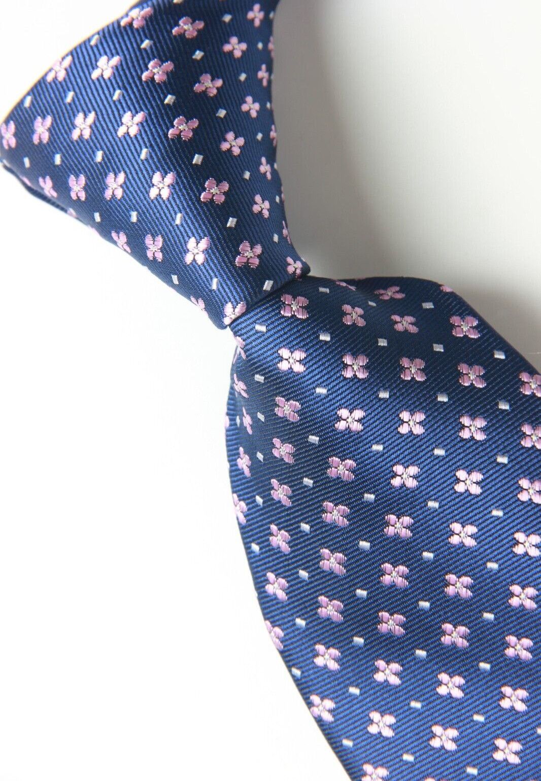 New Classic Polka Dot Blue Pink JACQUARD WOVEN 100% Silk Men’s Necktie Tie