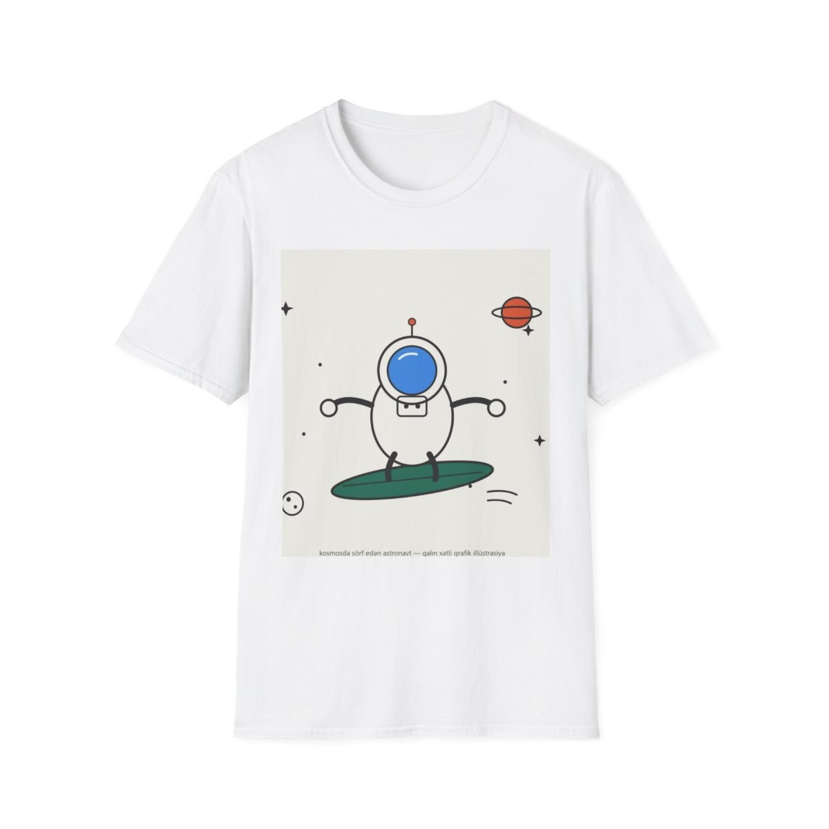 Cute Astronaut Illustration T-Shirt | Space Cartoon Tee
