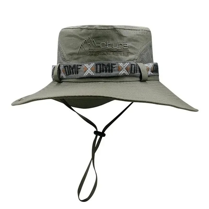 Men Summer Sun Hat UV Protection Bucket Mesh Safari Cap Outdoor Hiking Beach USA