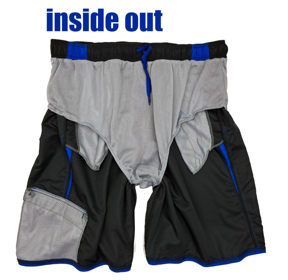 Nike NWT Swim Core Cargo 10″ Volley Short Trunks Gray Blue Mens XXL 2XL 2X