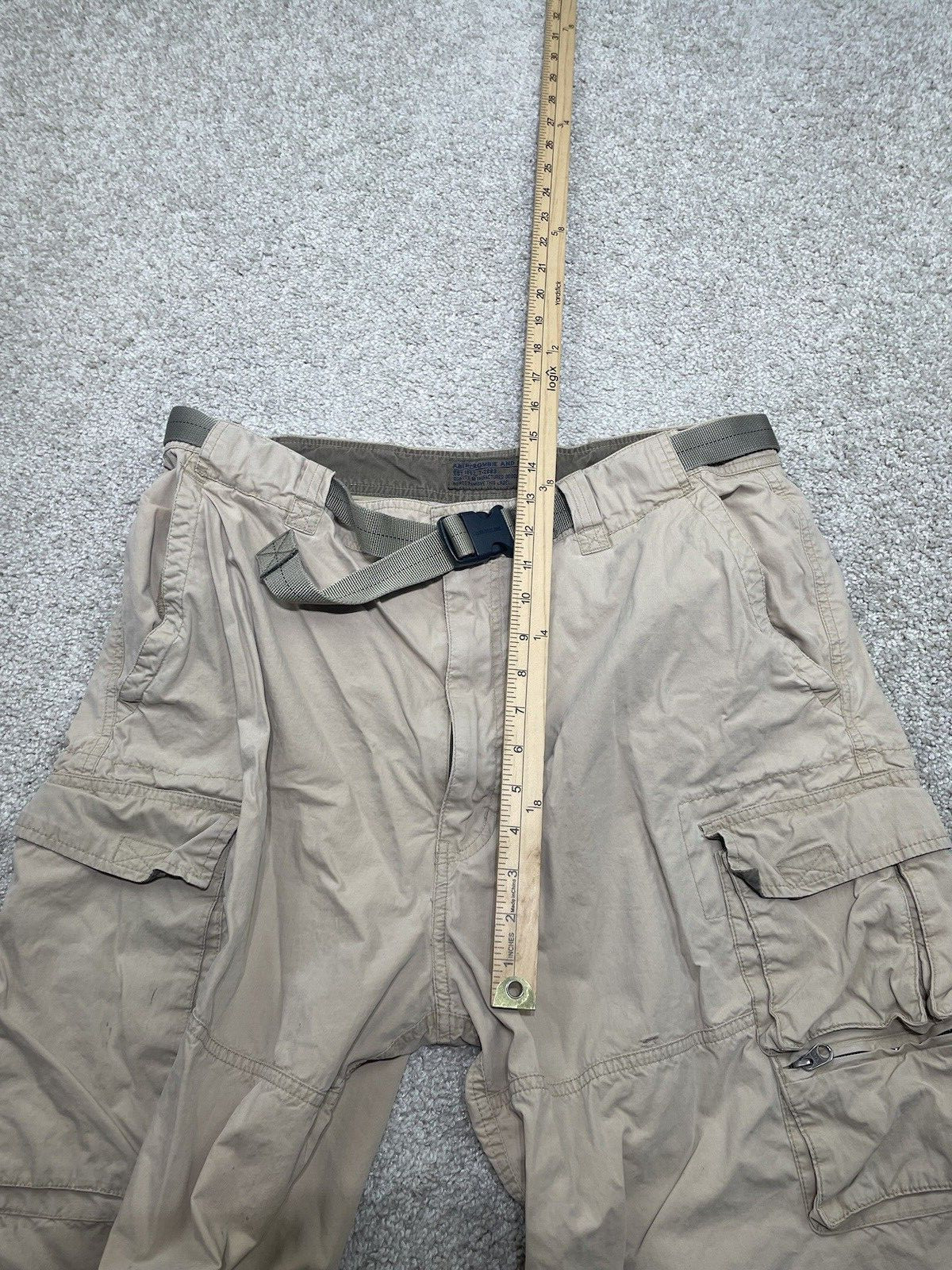 Y2K Abercrombie Fitch Cargo Pants XL 34X29 Paratrooper Baggy Gorpcore Grunge