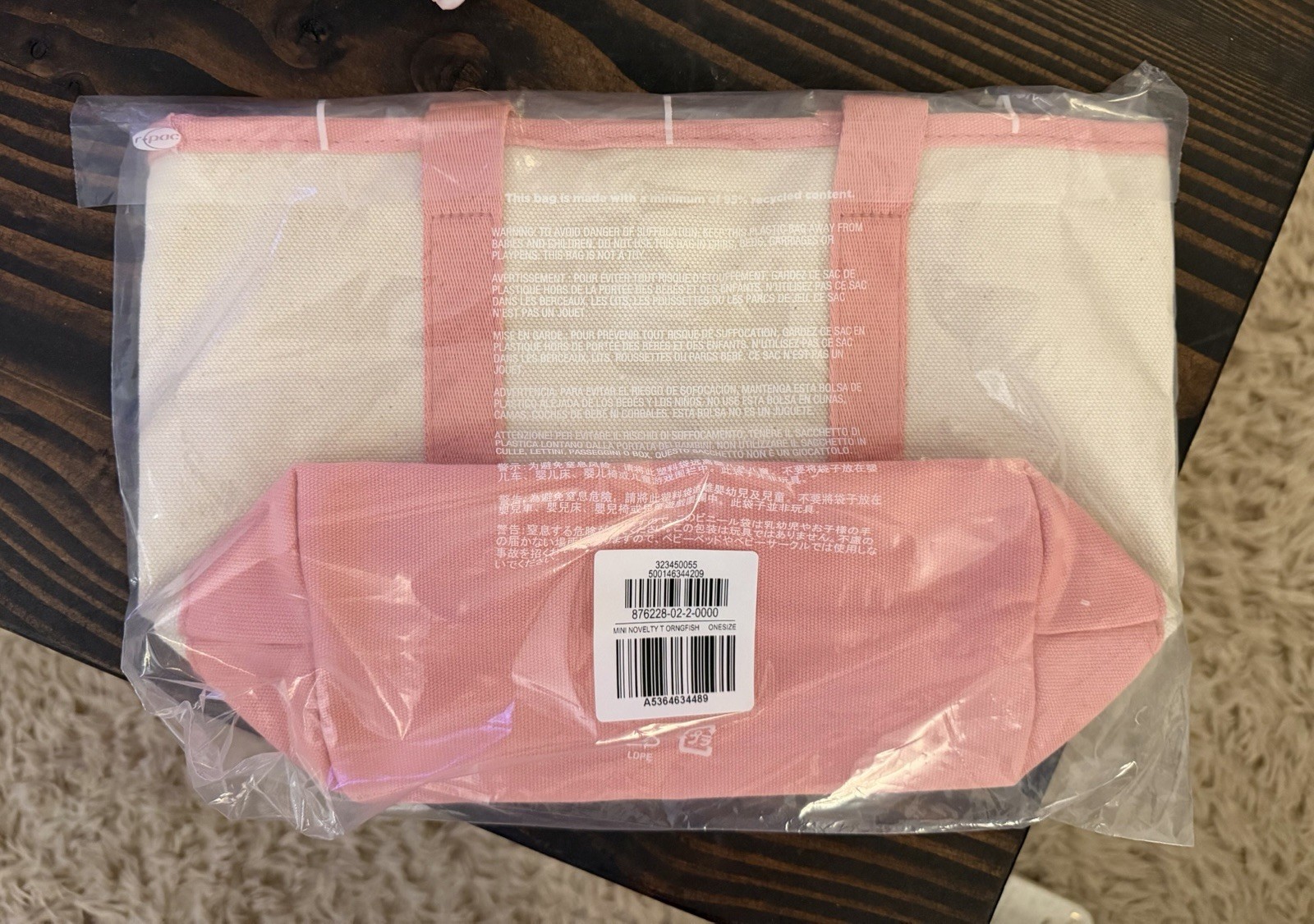 Old Navy Pink Sardines Mini Tote Bag