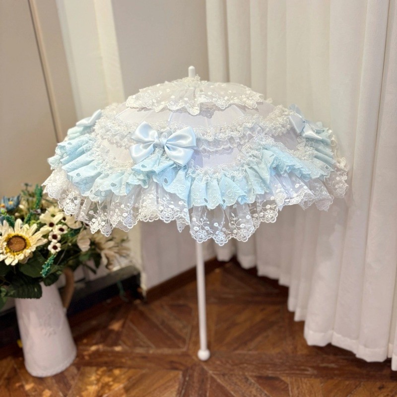 Blue/Pink Lolita Umbrella Parasol Costume Accessory Cosplay Stage Prop Gift New
