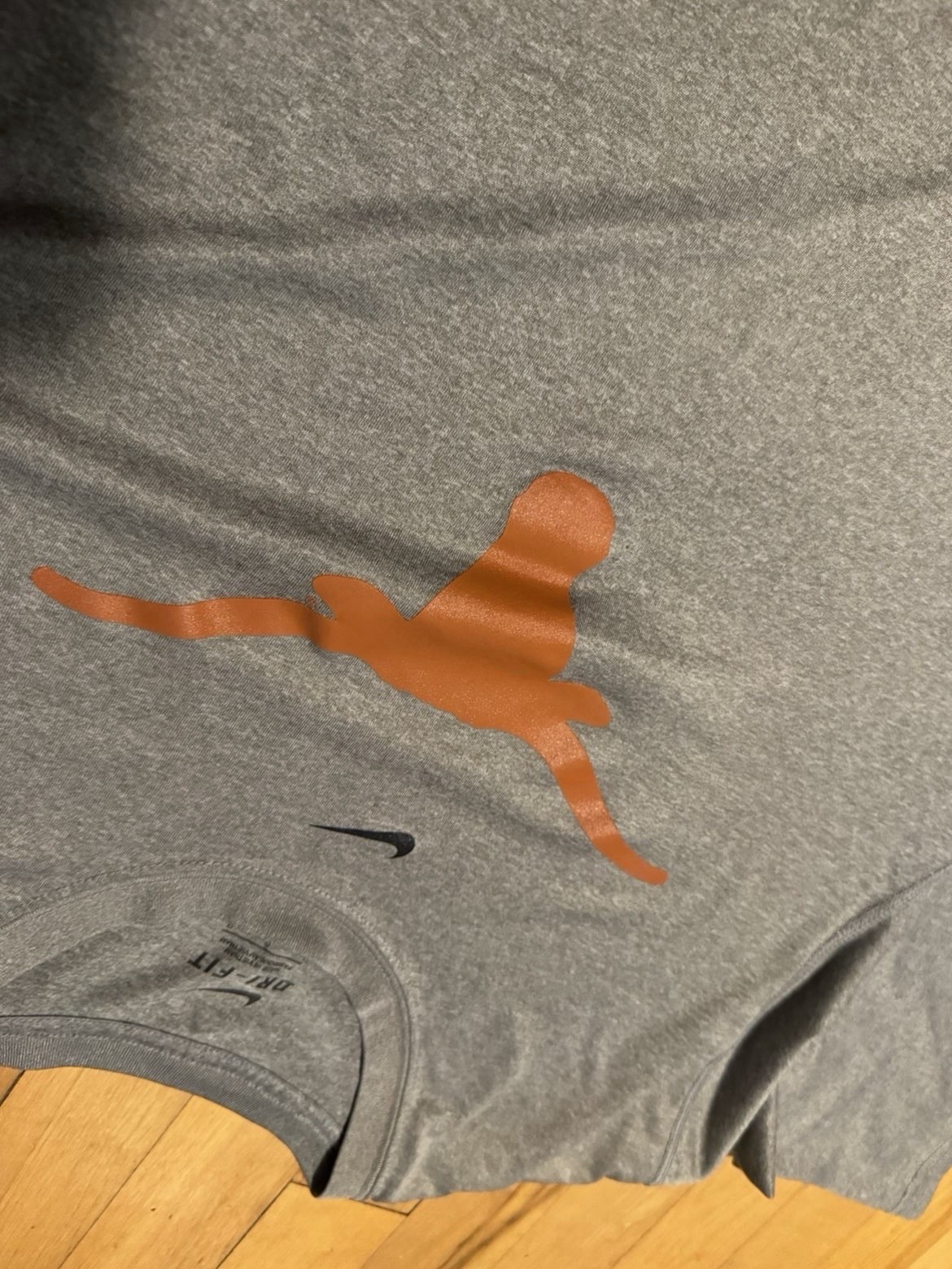 Nike Dri-FIT Texas Longhorns Logo T-Shirt Men’s L Gray/Orange Crew Neck