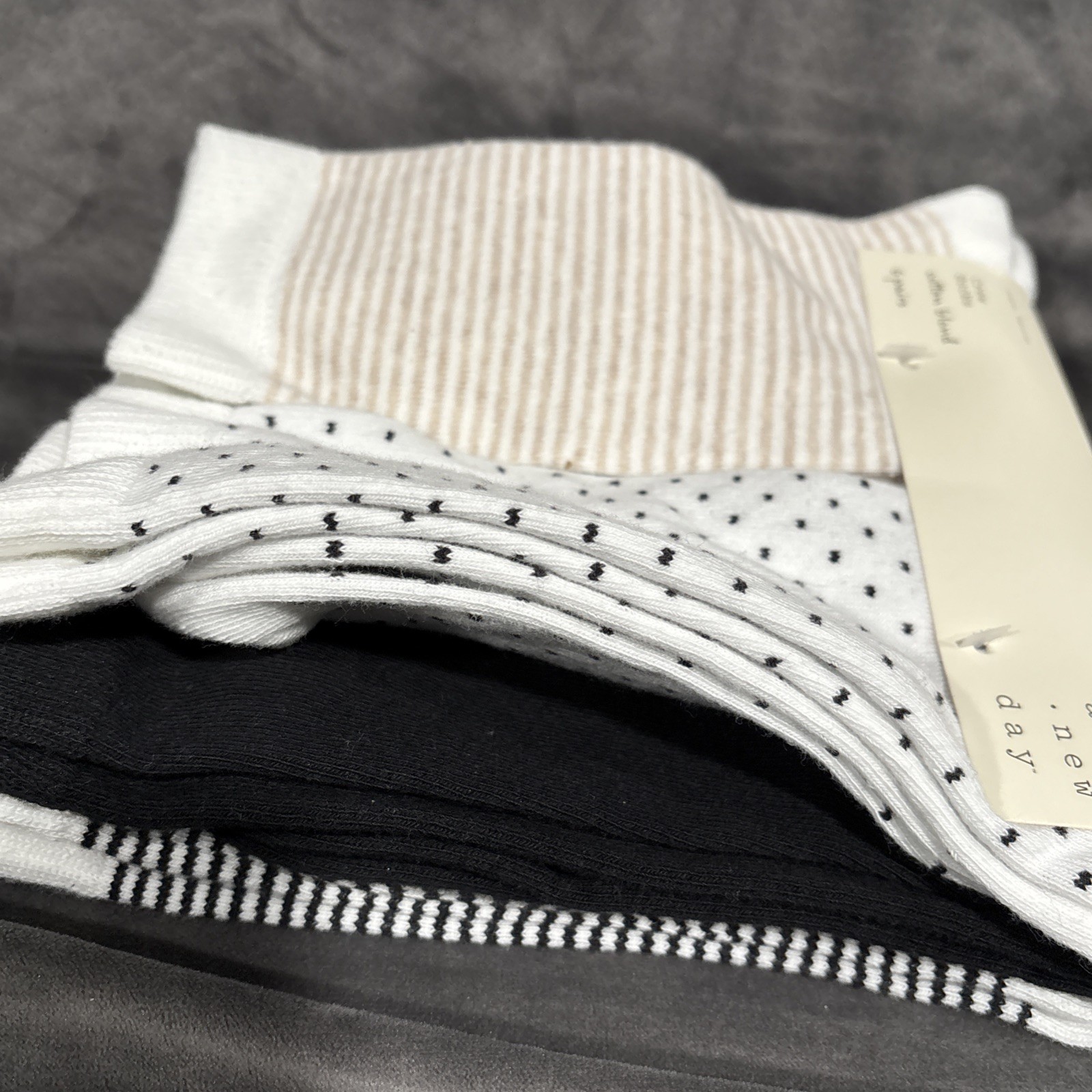 A New Day Cotton Blend Crew Socks 6 Pairs Solid & Patterned Size 4-10