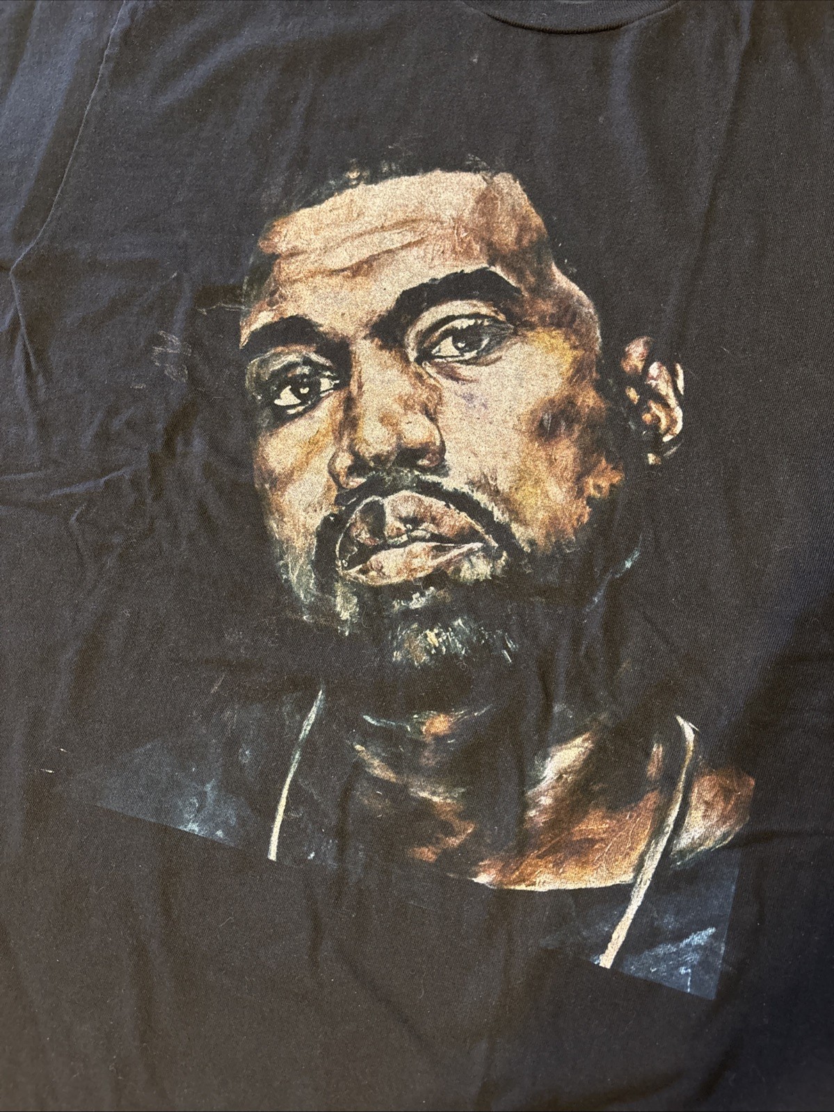 RARE KANYE WEST YE DONDA PORTRAIT PAINTING GRAPHIC TEE T SHIRT BLACK MEDIUM