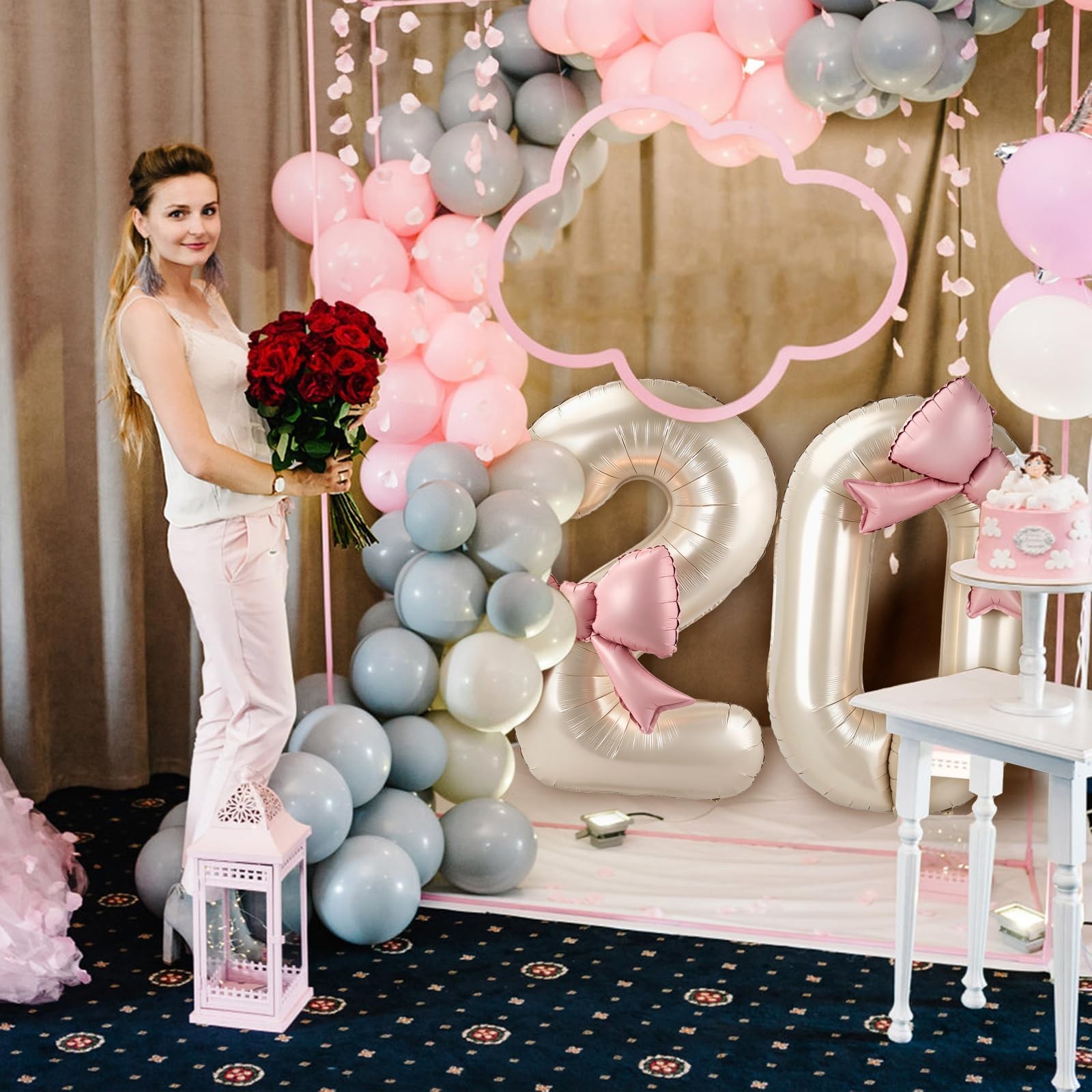 PJPSAA Cream 0 Balloon Pink Bow