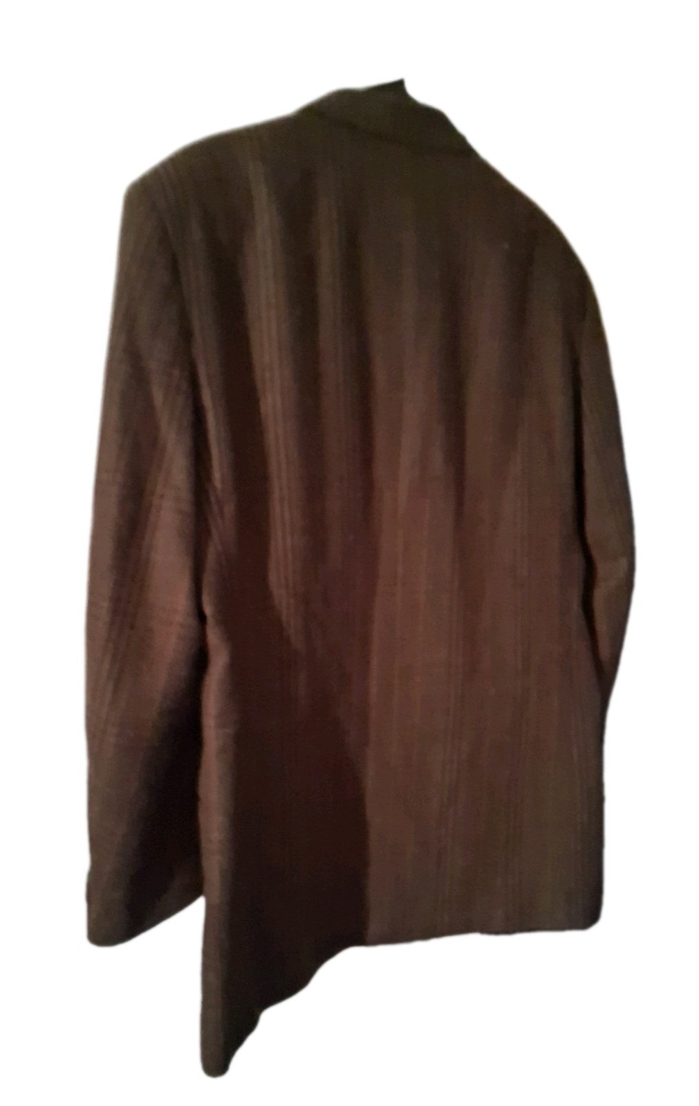 Men’s Vintage Cellini 100% Wool Blazer Olive, Red, and Dark Brown Plaid 42R