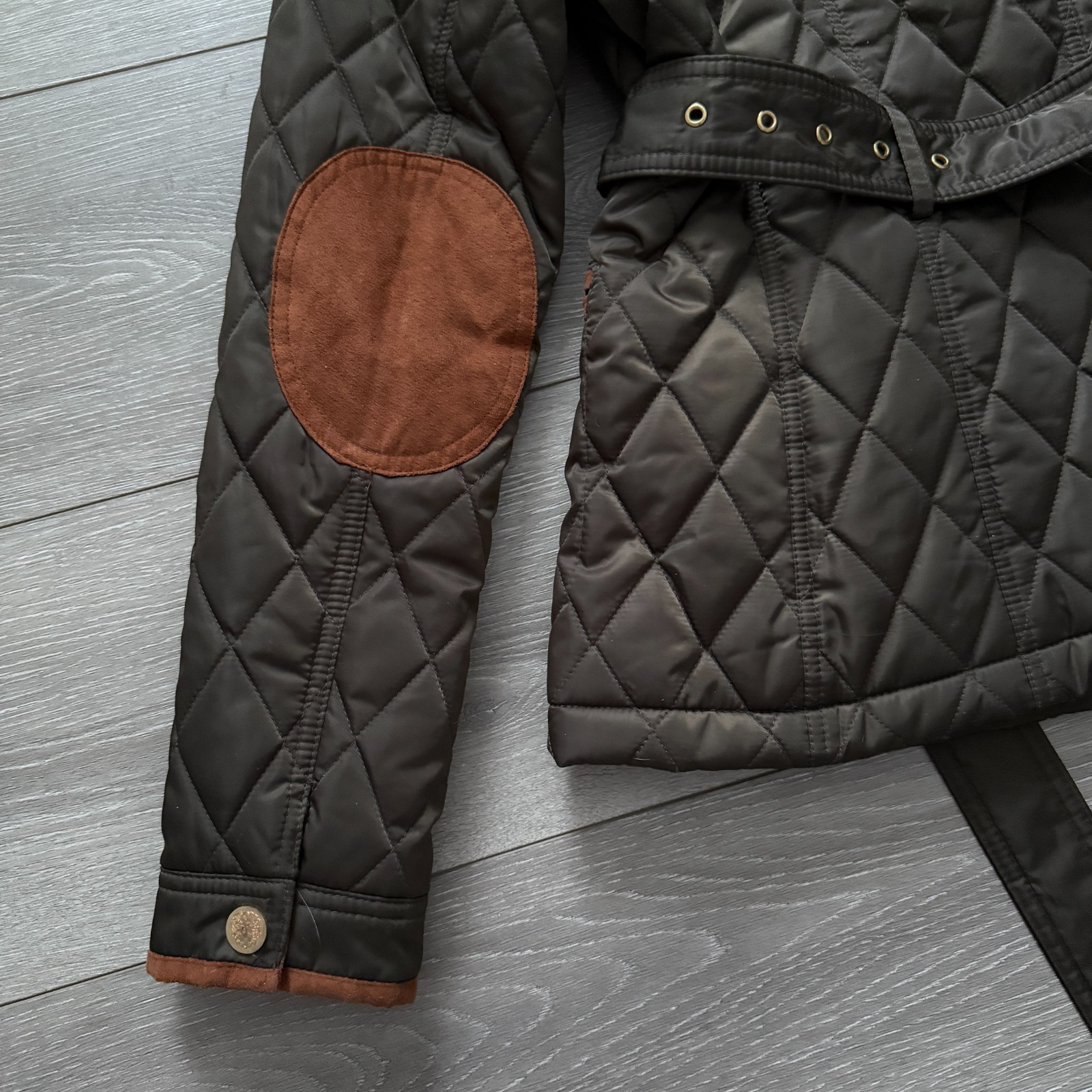 Vince Camuto – Women’s Diamond Quilted Green Equestrian Riding Jacket – Small