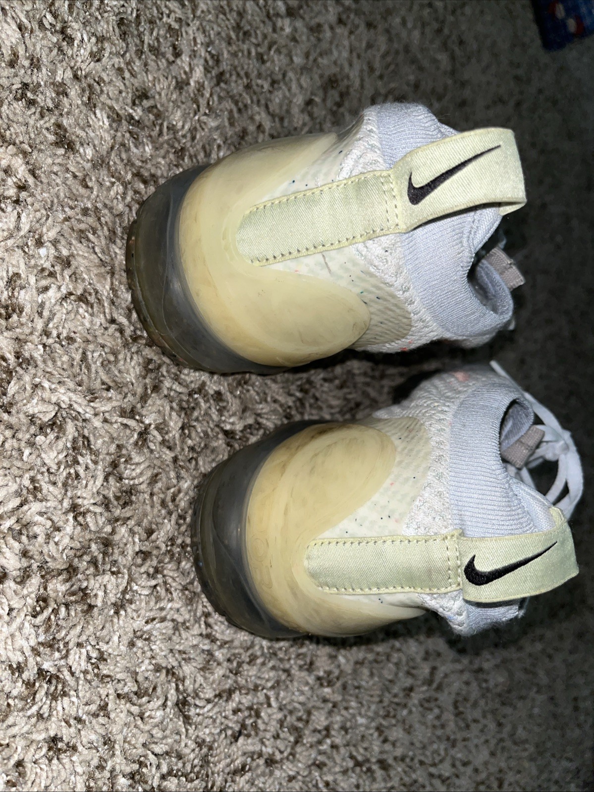 Size 9.5 – Nike Air VaporMax 2021 Flyknit Mismatched Swoosh – White
