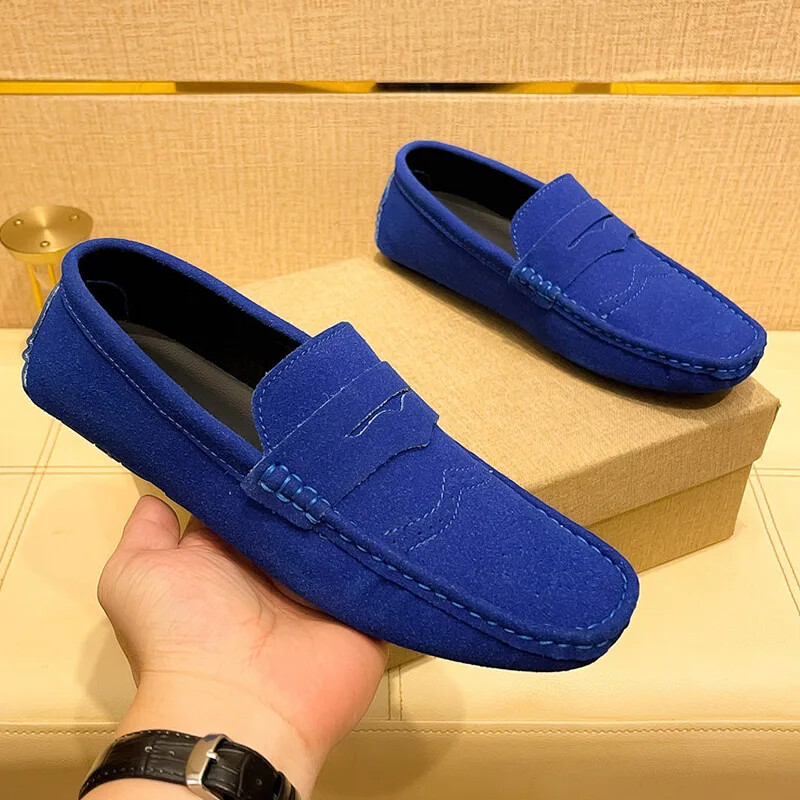 Men Casual Shoes Suede Lazy Slip-on Driving Flat Boat Shoes Loafers Moccasins