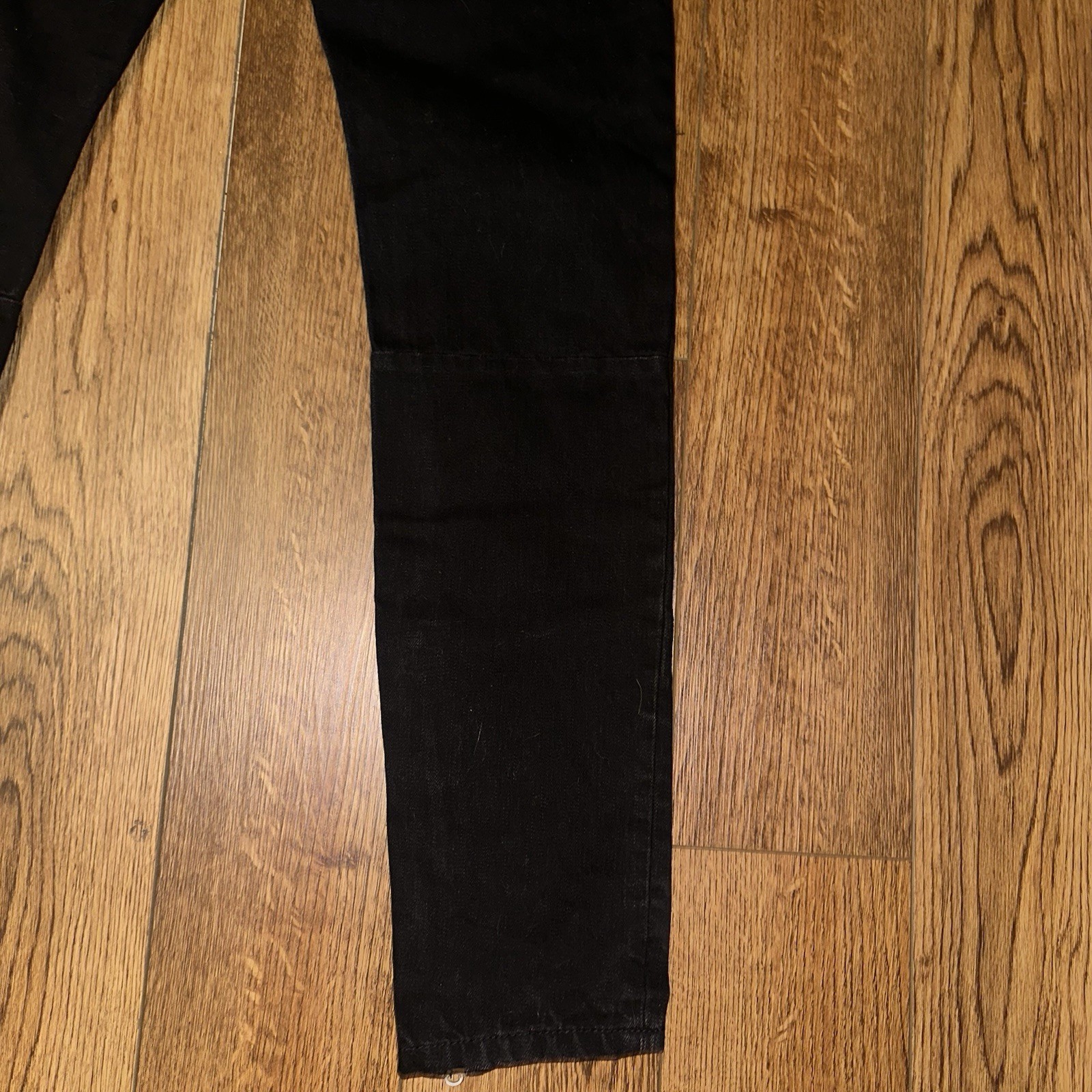 MNML- Mens 34×34 Jeans Button Fly Slim Taper Ankle Zip Distressed Knee Grunge