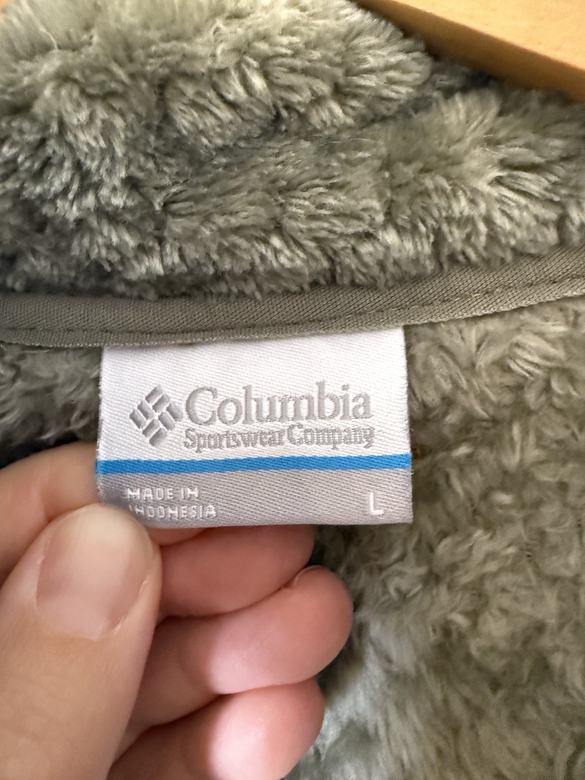 Columbia Fire Side II Sherpa Full Zip Pockets Fleece Jacket Green Women’s Large