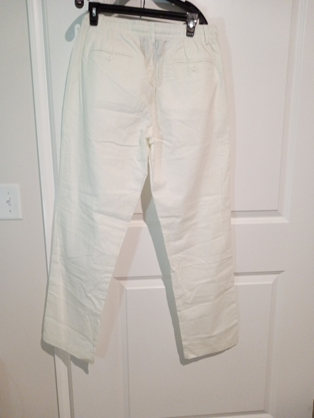 Hat and Beyond Relaxed Linen Cotton Pants, Women’s Size L White NWT