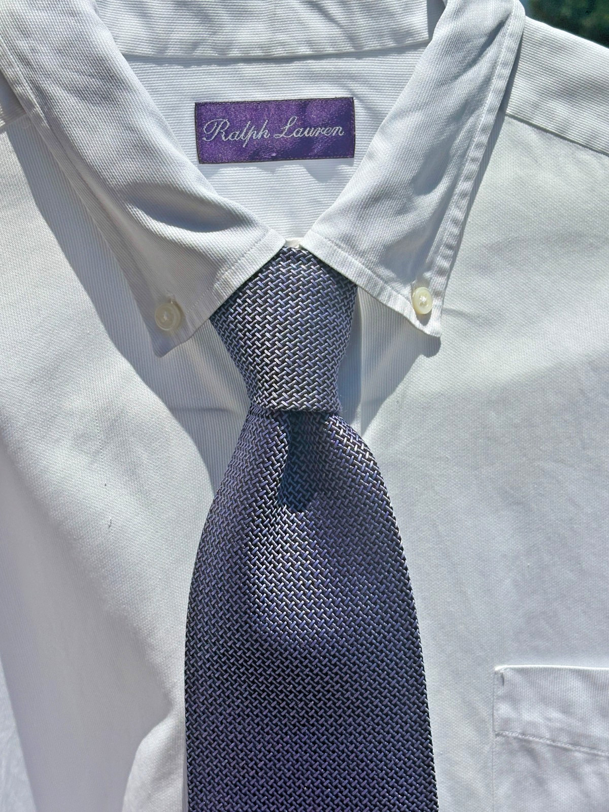 Ralph Lauren Purple Label Woven Violet-Blue Silk Necktie – England – $235.00