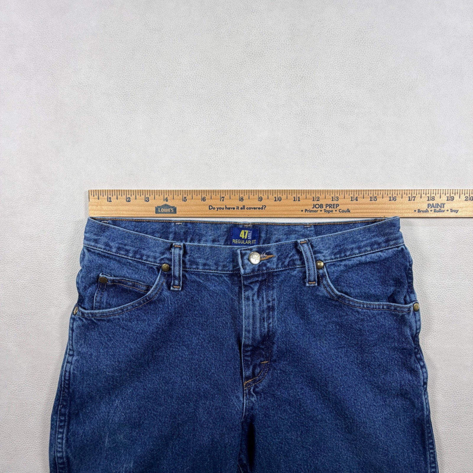 Wrangler 47MWZ Mens 32×32 Regular Fit Cowboy Cut Jeans Blue Premium Performance