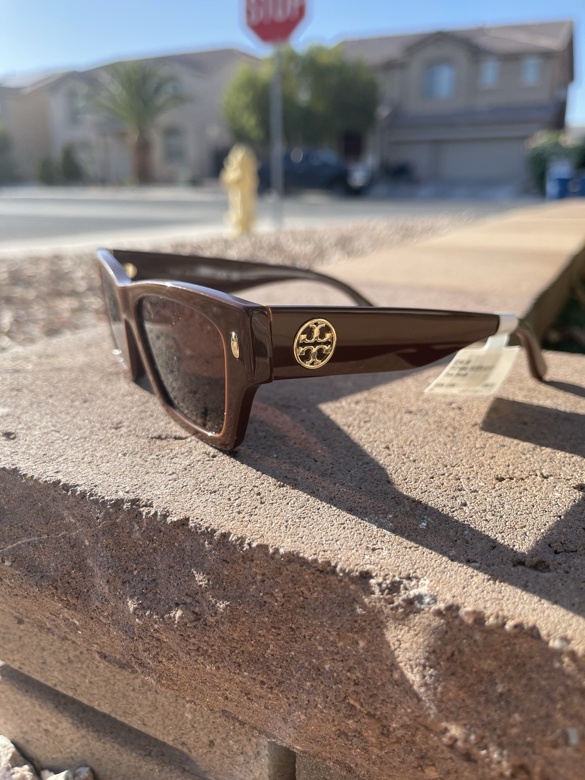 Tory Burch TY2175 Polarized UV400 Rectangle Sunglasses Brown Plastic 140mm