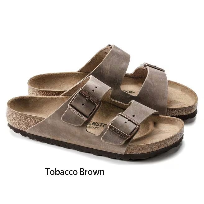 Birkenstock Arizona Soft Footbed Oiled Leather Habana and Tobacco Brown Sandals