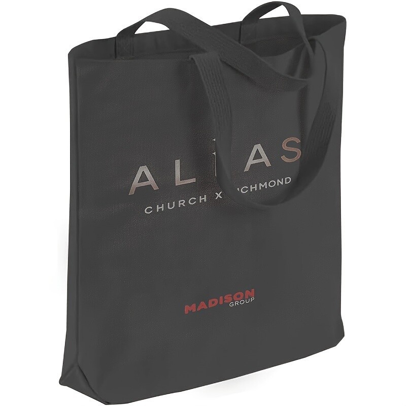 1-10PCS Cotton bag, canvas bag, shopping bag, silk screen handprint Black