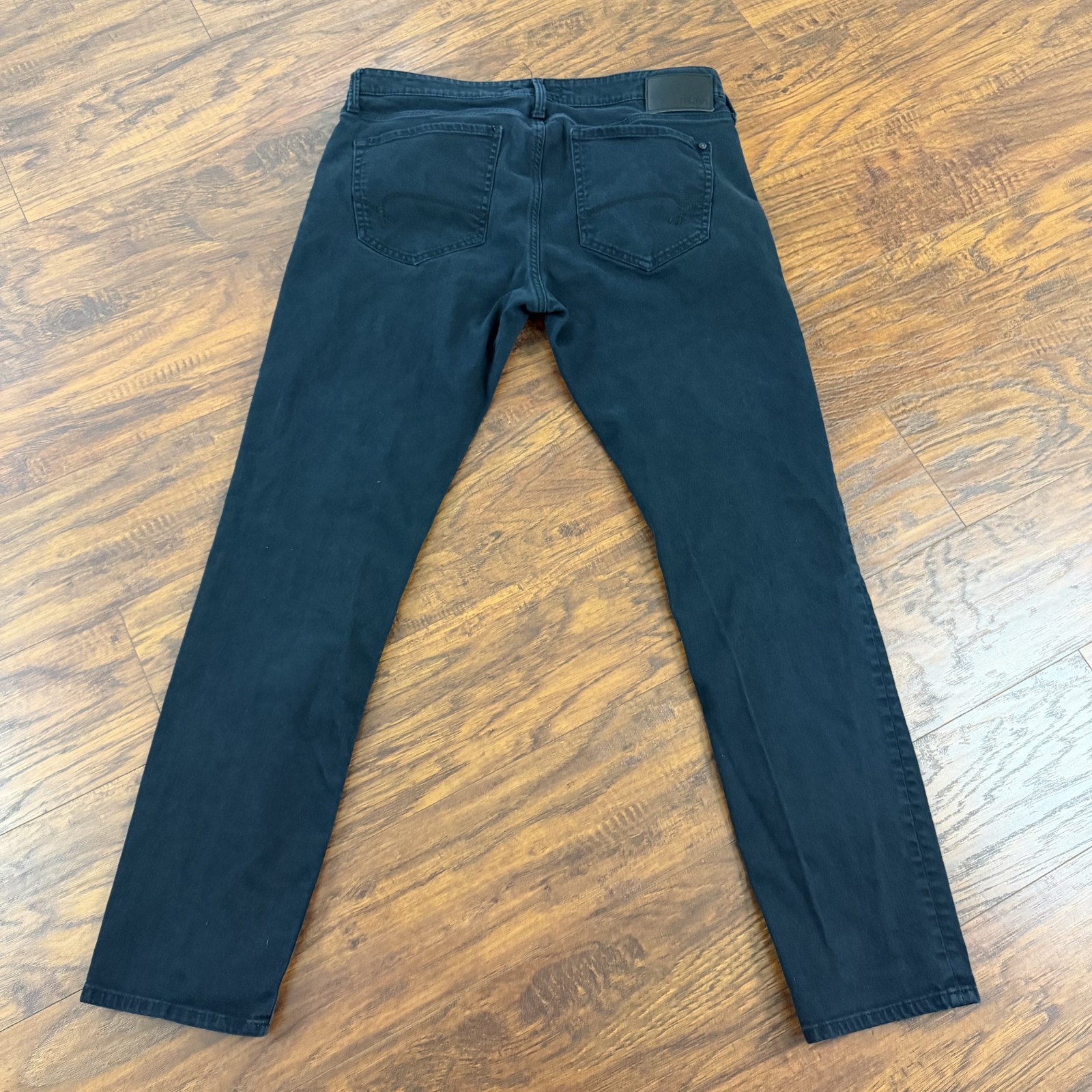 Mavi Jeans Mens 34 Black Straight Leg Slim Fit Stretch Denim Mid Rise Jake