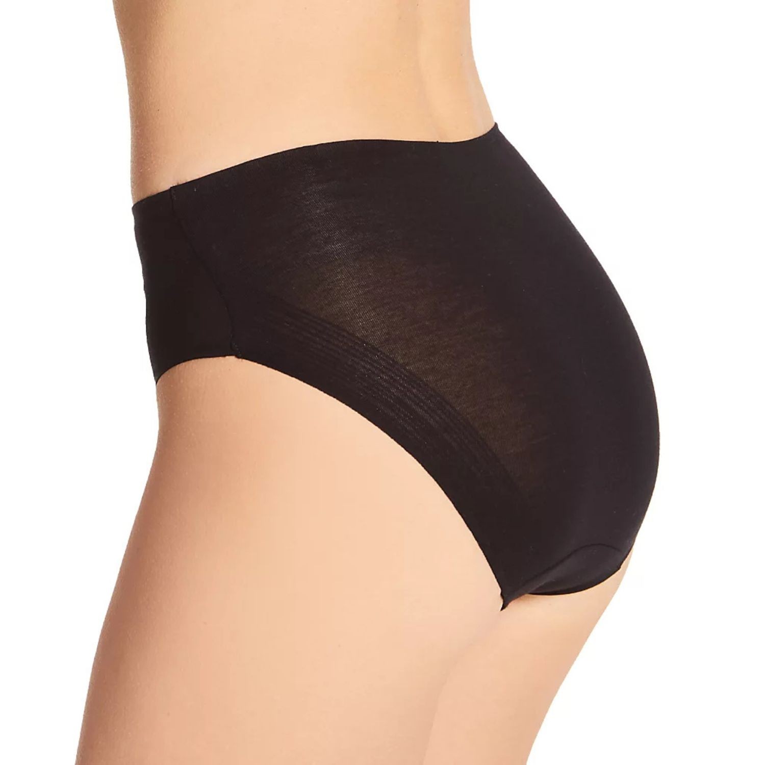 TC Fine Intimates Womens Cotton Comfort High-Cut Brief Panties, Deep Black