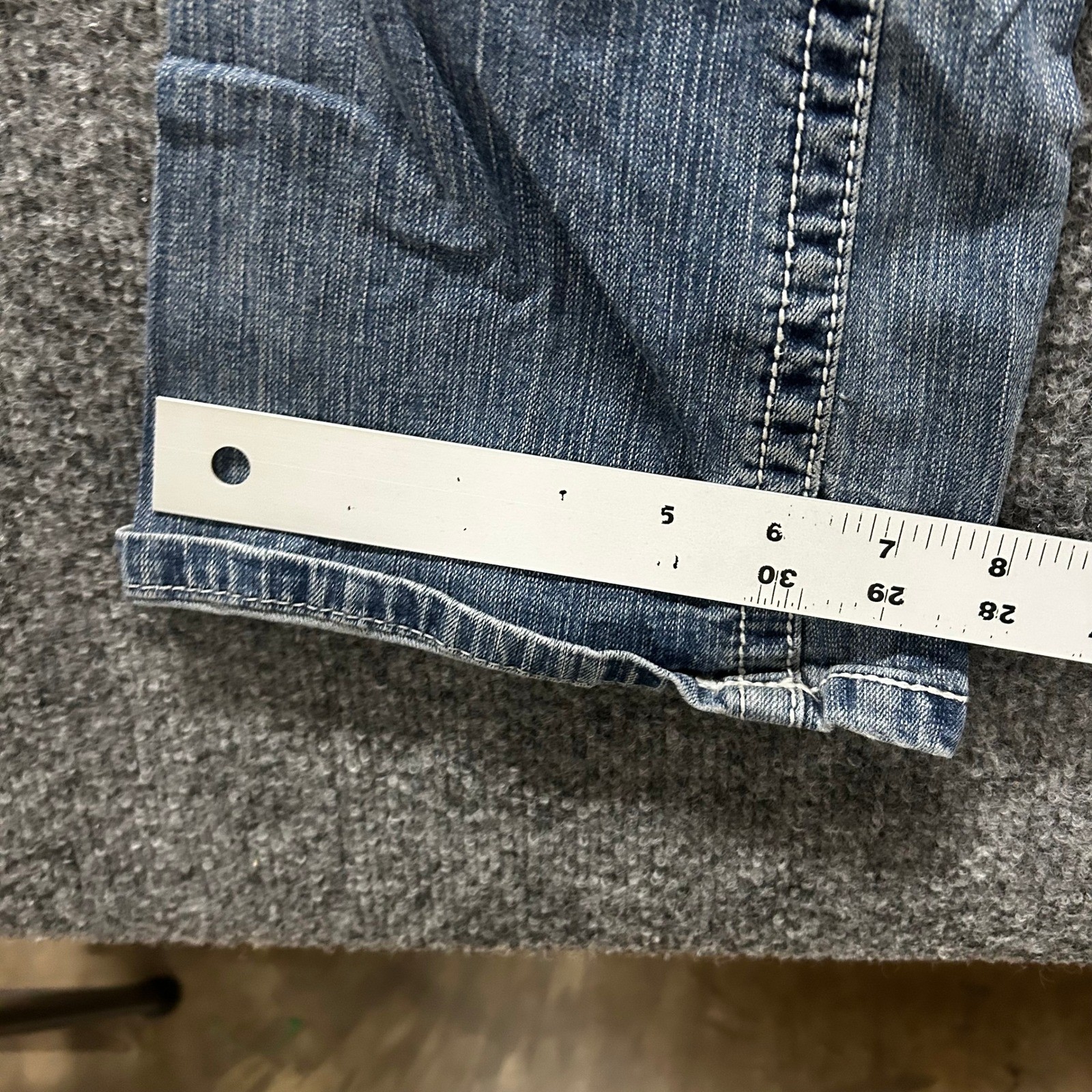 Vanity Jeans Womens 26W/33L Blue Bootcut Low Rise Stretch Thick Stitch Denim