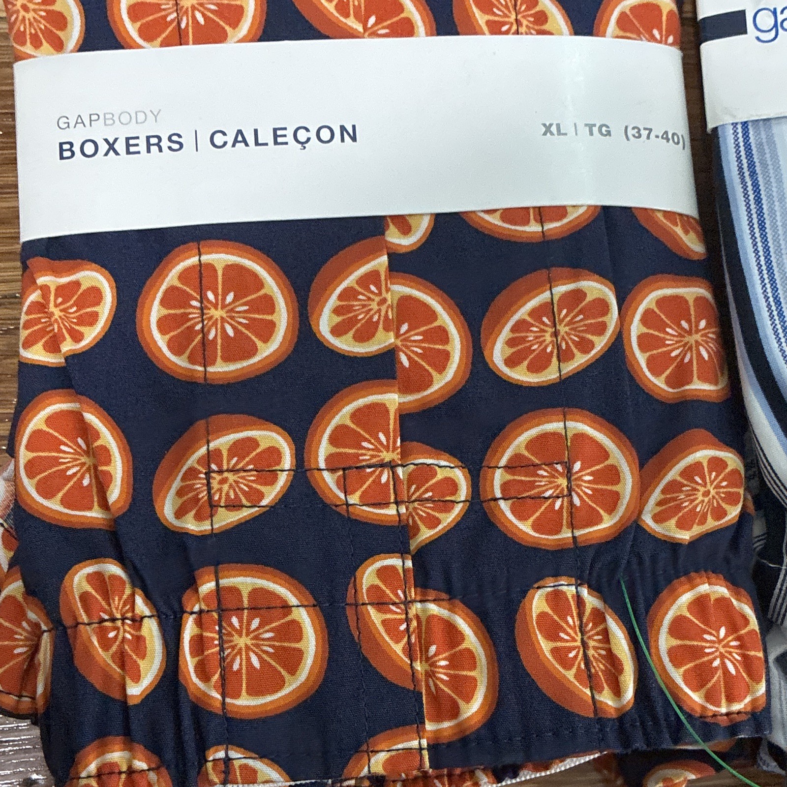GapBody gapwear Classic Cotton Boxer Shorts XL 2-Pack Multicolor Stripe/Orange