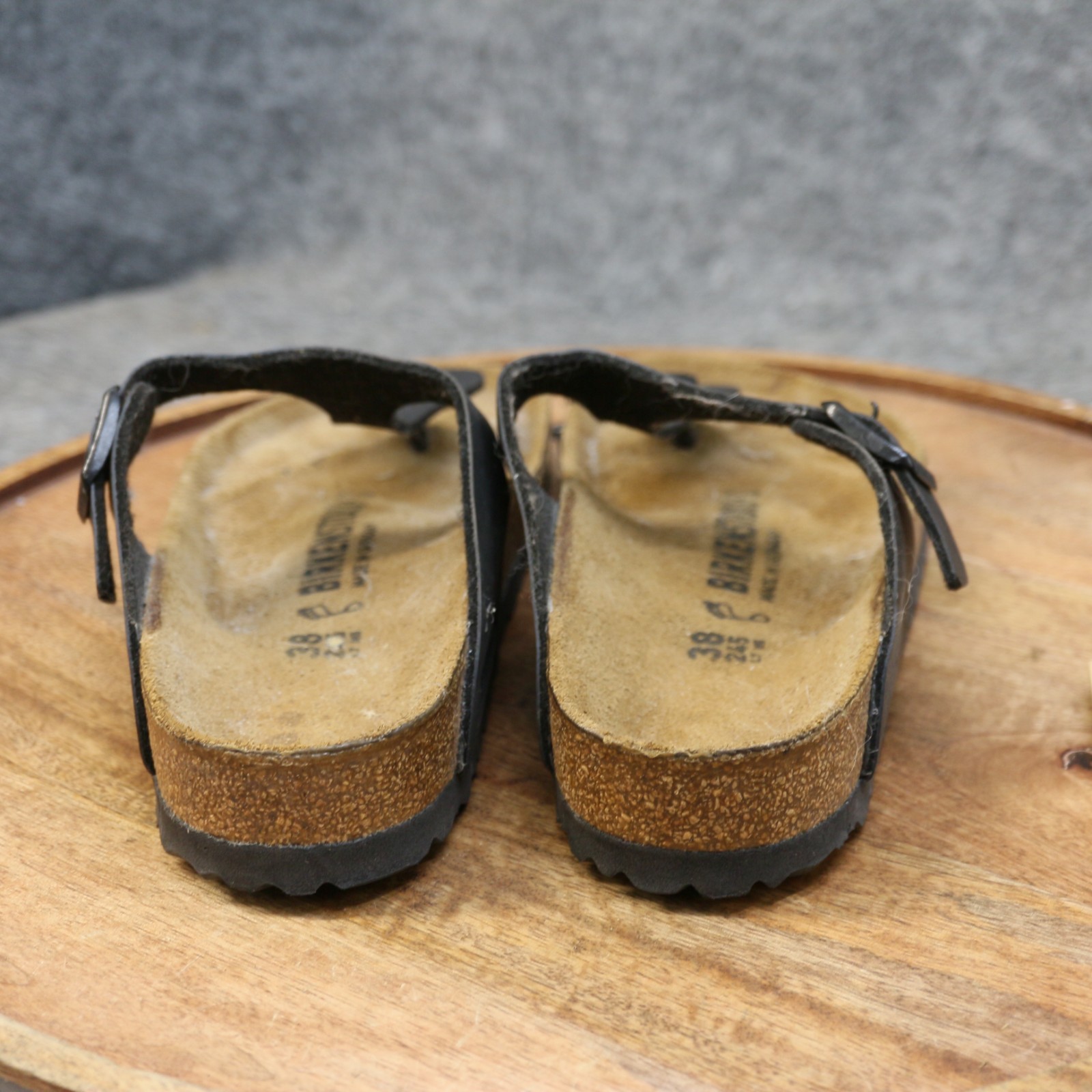 Birkenstock Womens Gizeh Black Birko-Flor Thong Sandals Size 38 US 7 Reg.