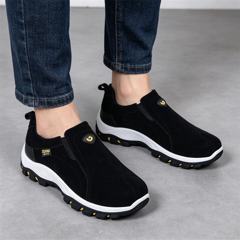 Men Lightweight Slip On Hiking Shoes Non-Slip Comfort Walking Sneakers