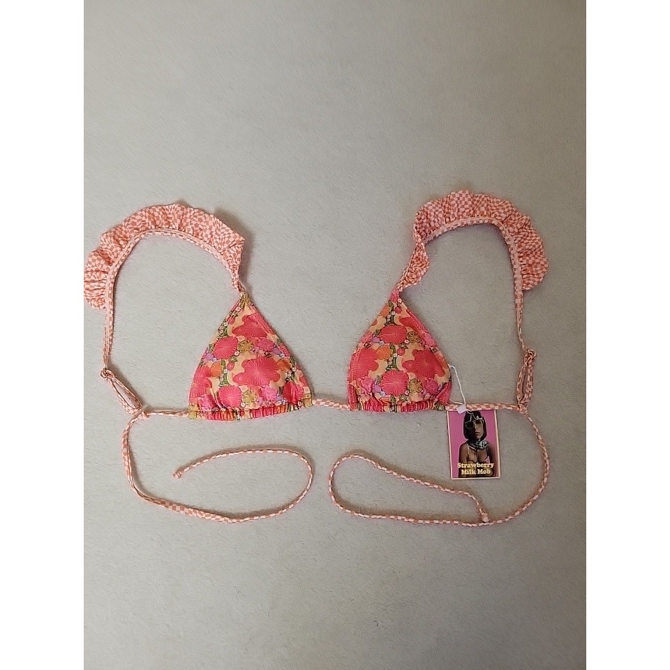 NWT Strawberry Milk Mob Size M Citrus Kiss Bikini Top Swimwear Beach Summer